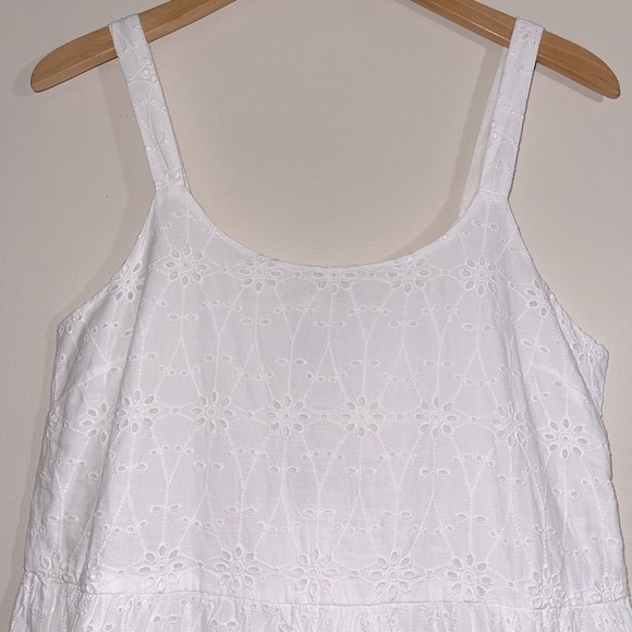 Lucky Brand Cotton Eyelet Tiered Sun Dress in White - size Small - NWT - Picture 5 of 10
